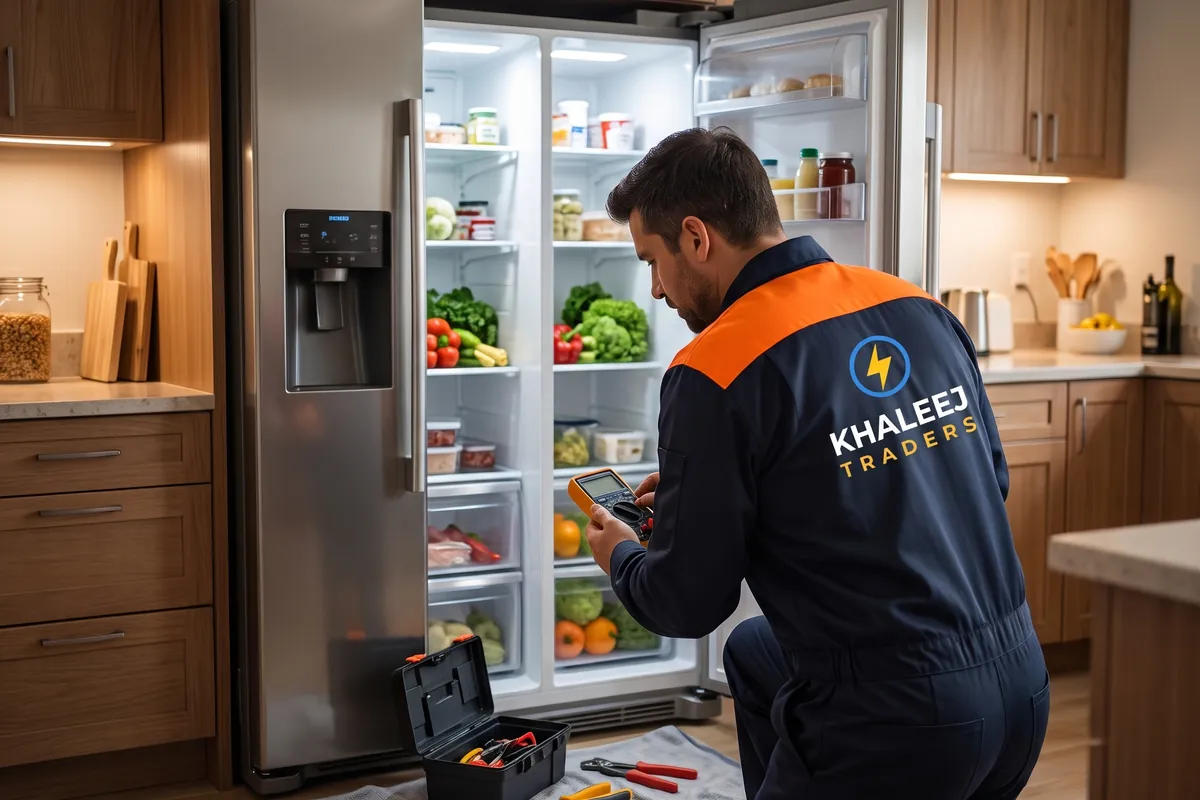 Refrigerator repair at a customer home